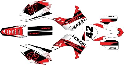 Graphics Kit for Honda CRF 250R 2014-2017 TEAM Series Red 21 Mil - Dirt bike Custom Racing Graphics Decals Stickers Kit, no-plastics