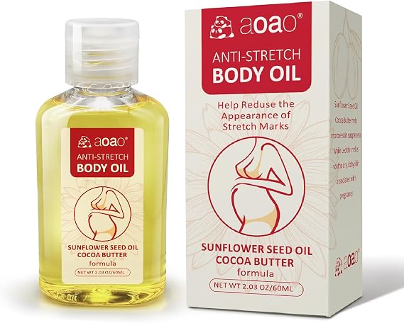 Stretch Mark Oil for Pregnancy Massages Body & Reduces Scar Appearance, Removes Stretch Mark Prevention, Prenatal & Postnatal Tummy Skin Care, Firming Skin Elasticity for Maternity, 2.03oz(1Pack)