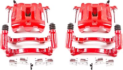 Power Stop Front S4826 Pair of High-Temp Red Powder Coated Calipers for Jeep Grand Cherokee 1999-2004 [Model Specific]