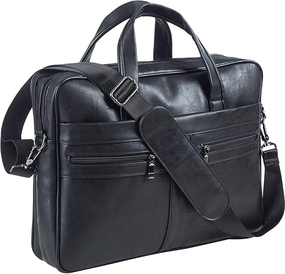 seyfocnia Men's Leather Messenger Bag, Laptop Briefcase Business Satchel Computer