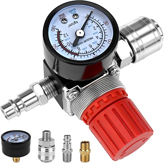 Air Compressor Pressure Regulator 1/4 "Pneumatic Expansion Valve, Pressure Control Valve With 180psi 12bar Connection (Four-way valvev)