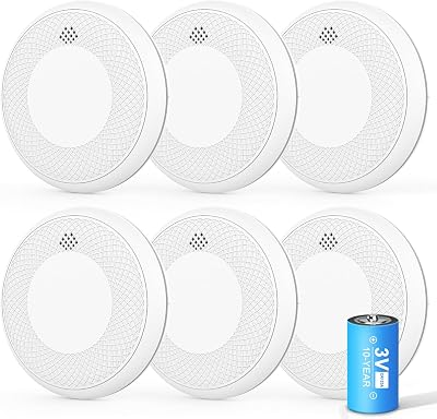 Smoke and Carbon Monoxide Detector with Battery Backup, Easy Installation, 10 Year Sealed Battery 6 Piece