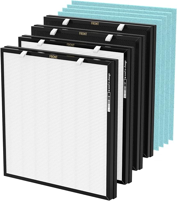 Replacement HEPA Filter Compatible with ORANSI OVHM80 Max Air Puri Fier,4 Extra Pre-Filters,2 v-HEPA Air Filter,2 Activated Carbon Filter(2 Set)