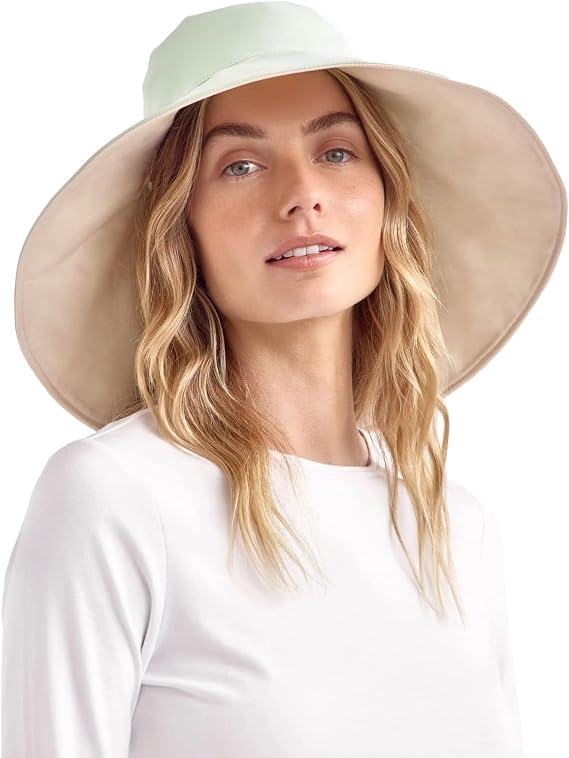 Solbari Women's Ultra Wide Brim Hat UPF 50+ | Lightweight, breathable ultra wide brim hat with shapeable brim and ponytail opening, packable for travel and everyday wear