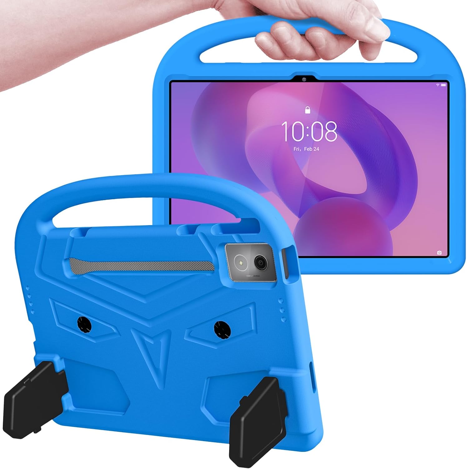 ATOOZ Kids Case for Lenovo Idea Tab Pro 12.7 2025, Lightweight Drop-Proof EVA Foam Cover with Handle Stand Blue