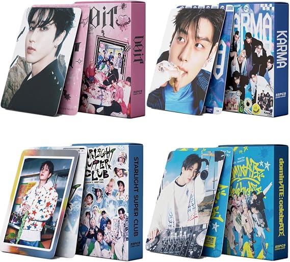 Baosai 4 Boxes/220Pcs Non Repeating Photocard Set, from 2026 Club, Do it, KARMA, Dominate: celebrate