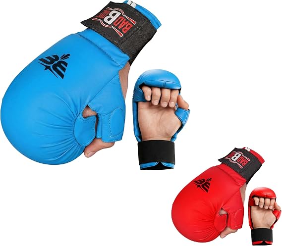 Professional WKF Karate Training Mitts | Karate Gloves with Thumb Elastic/Hook & Loop Closing | Premium Sizing