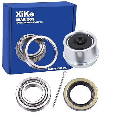 XiKe 1 Set Fits for 1-116 Axles Trailer Wheel Hub Bearings Kit, L44649L44610 and 12192TB Seal OD 1.980, Dust Cover and Cotter Pin, Rotary Quiet High Speed and Durable.