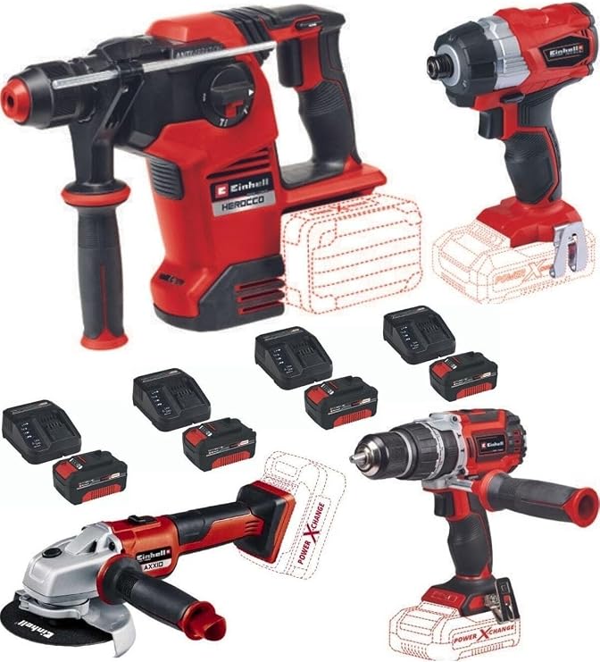 Einhell Te-Cı 18 Bl Vidalama Tp-Cd 18/60 Li-I Bl Herocco 36/28 Axxio 125 Mm 4X4.0Ah Kömürsüz Set