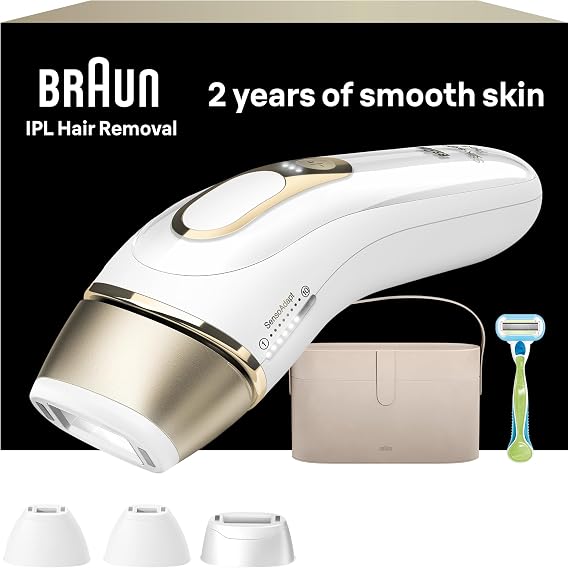 Braun IPL, SilkExpert Pro 5, IPL Hair Removal for Women and Men, Permanent Laser Hair Reduction At-Home, 4 Heads, IPL5347