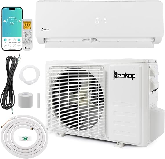 Winado 18,000 BTU Mini Split Air Conditioner, 20 SEER 230V | Energy Saving Split-System AC w/Pre-Charged Condenser, Heat Pump, WIFI Remote Control, Cools Up to 1250 Sq. Ft.