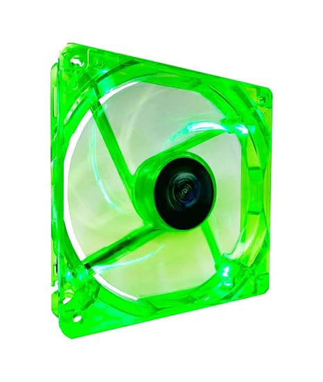 Apevia CF12L-GN 120mm Case Fan, Green LED, Green Frame, Ultra Silent