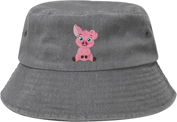 Cute Pig Bucket Hat for Women Men Summer Travel Sun Hat Outdoor Cap Funny Bucket Hats