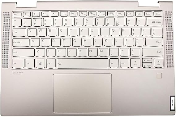 Replacement for Lenovo Yoga C740-14 C740-14IML Laptop Upper Case Palmrest Keyboard Touchpad Assembly Part 5CB0U43990 Top Cover Sliver