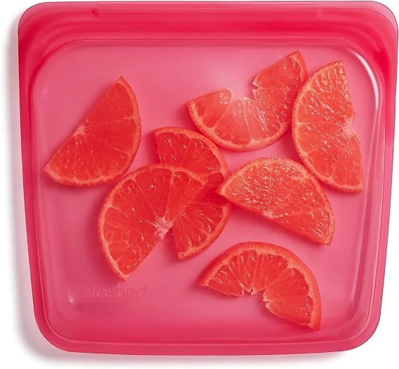 Stasher Premium Reusable Silicone Sandwich Bag, Raspberry, 28 oz