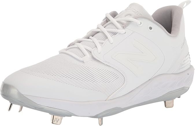 New Balance Men's Fresh Foam X 3000 V6 Metal Baseball Shoe, Pearl/White, 16 M