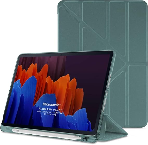 Microsonic Samsung Galaxy Tab S10 FE Plus için Kılıf Origami Pencil Koyu Yeşil [Galaxy Tab S10 FE Plus X620 ile Uyumlu Kılıf - Koyu Yeşil]