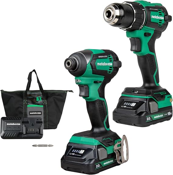 Metabo HPT 18V Cordless Brushless Drill Impact Driver, KC18DEXQB