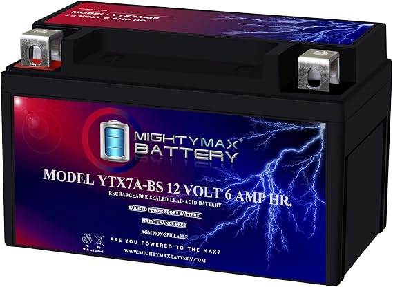 Mighty Max Battery YTX7A-BS High Performance Battery Replaces ATV Motocross M32X7A