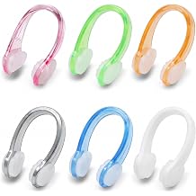 6PCS Nose Clips Swimming, Soft Silicone Waterproof Swimming Nose Clip for Adults & Kids,NonSlip Comfortable Swim Nose Plugs Protector with Storage Case for Swimming,Surfing,Diving multicolored