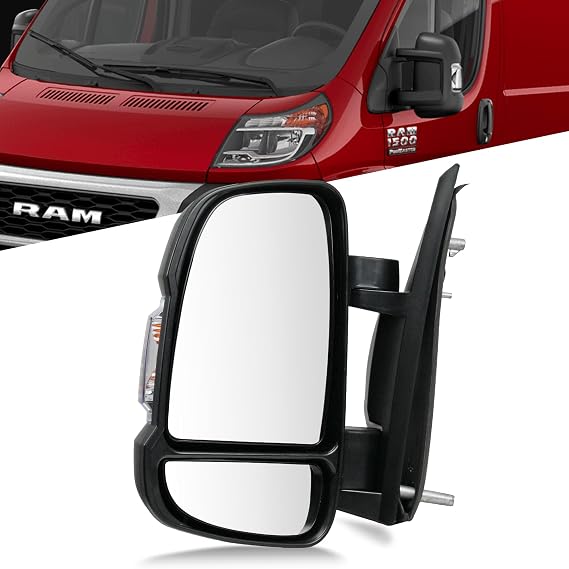 ドライバー 左側ミラー Dodge Ram Promaster 1500 2500 3500 2014-2021用、加熱式パワーウィンカーライト温度センサー手動折りたたみCH1320417 CH1320376