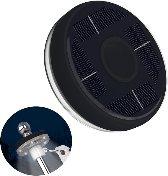 ZMTECH 1PC Solar Light for 5-10ft Flagpole, Waterproof Outdoor Light, Black