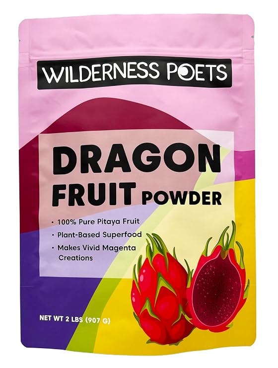 Wilderness Poets Freeze Dried Dragon Fruit Powder - Pink Pitahaya (32 Ounce)