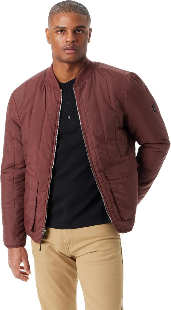 BASS OUTDOOR Men's Reversible Liner Bomber Jacket With Pocket on Both Sides Standard