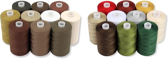 Bundle 20 Polyester Sewing Threads for Hand Stitching, Quilting & Sewing Machine - 1000 yds Per Spool in Assorted Thread Colors
