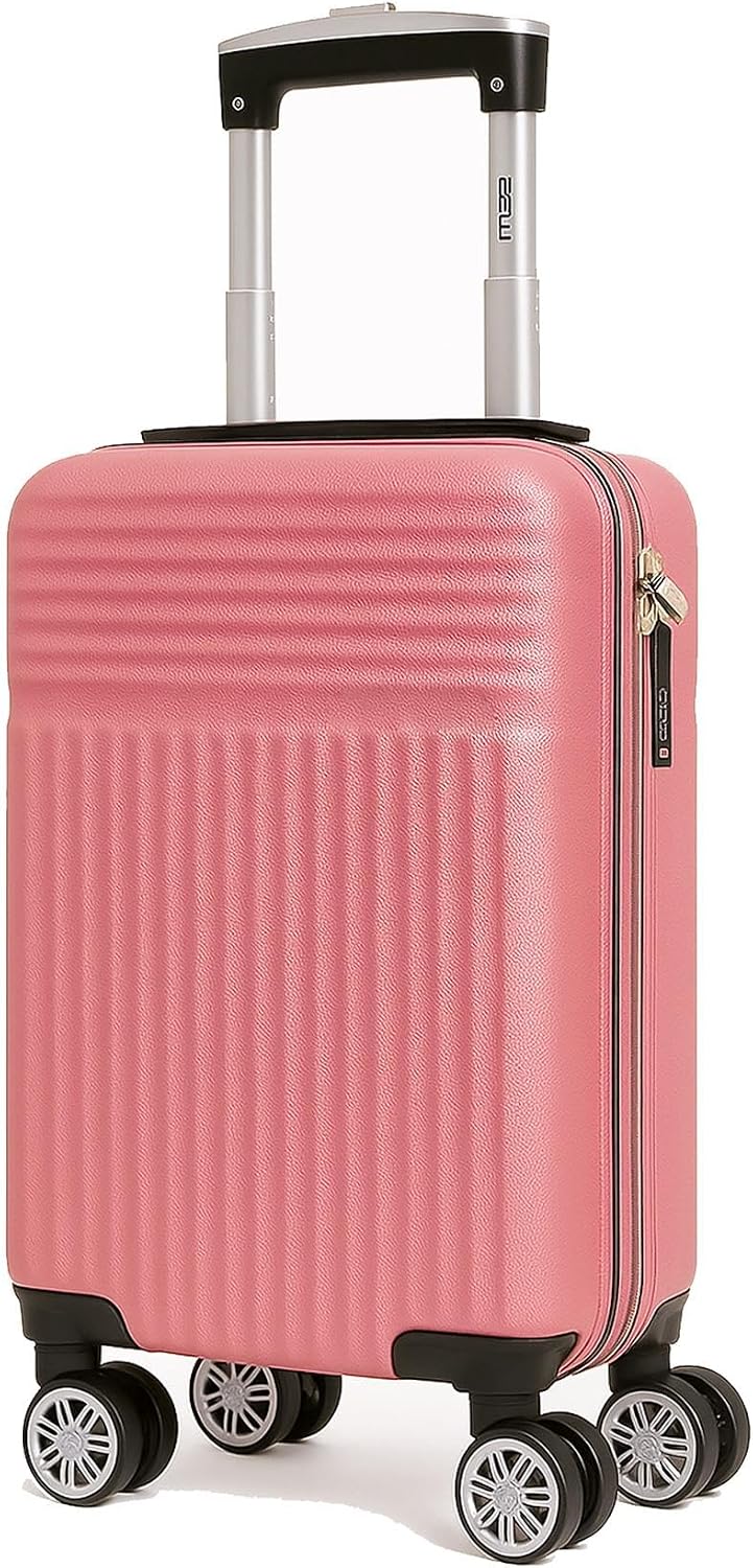 Innoteck Underseat Cabin Suitcase 40x25x20, Ryanair Approved 20L Hard Shell Carry-On with 4×360° Wheels, Telescopic Handle, Weather-Resistant Design & 3-Digit Secure Combo Lock, Rose Gold