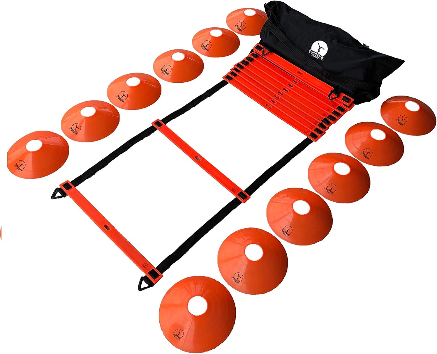 Agility Sport Ladder Training Set For Better Speed & Health Ideal Fitness Exercise Equipment For Sports.  With Cones, Drill Chart & Bag. Perfect for Baseball Basketball Football Soccer Tennis