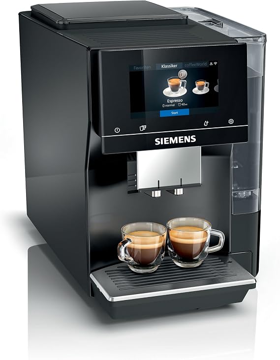 SIEMENS EQ700 Fully Automatic Bean to Cup Coffee Machine, 5" Touch Screen Display, Cold Brew/Slow Brew, Cappuccinatore, Single Serve, 30+ Coffee Beverages, Home Connect, TP713GB9