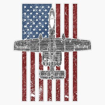 A-10 Thunderbolt Ii Warthog Vintage Flag Sticker Vinyl Decal Bumper Sticker 5"