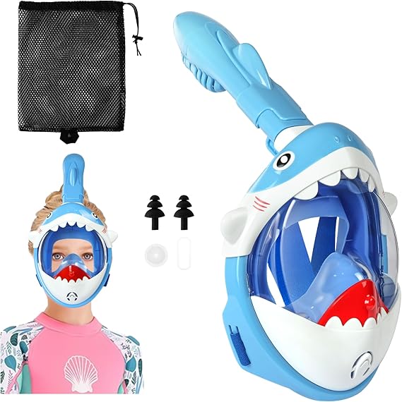 Kids Snorkel Mask Full Face, Children's Snorkel Mask 180°view Design