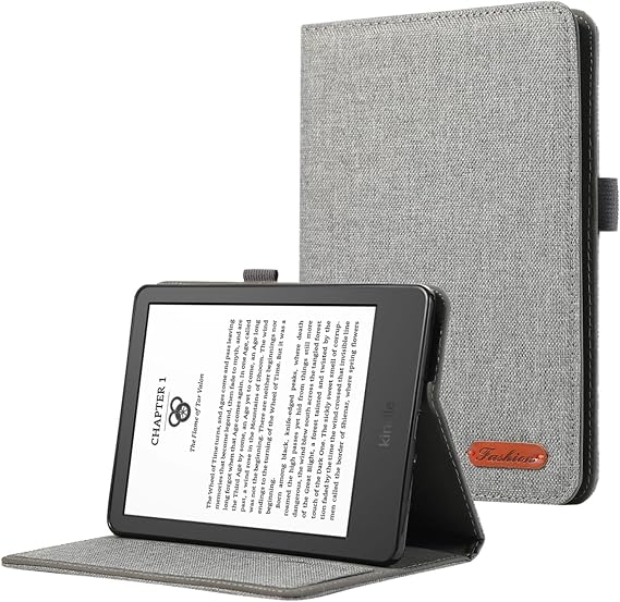 Case for All-New Amazon Kindle Fire HD 10 & 10 Plus (13th/11th Gen, 2023/2021 Release) 10.1",Folio Flip Texture of Cloth Slim TPU Leather Stand Folding Flip Cover (Gray)