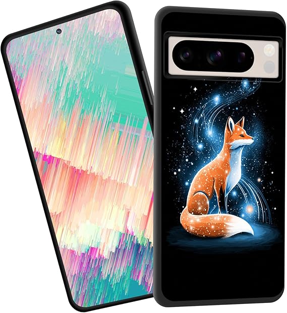 for Pixel 8 Pro Case,Slim Shockproof TPU Soft Rubber Silicone Cover Phone Case for Google Pixel 8 Pro,Fox in Starry Space