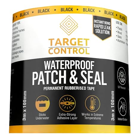 Pond Repair Tape Kit | Black 3M X 100MM | Black Butyl Pond Liner Repair Tape for Outdoor Use, Waterproof Patch & Seal Tape for Pond, Liner & Gutter Repairs