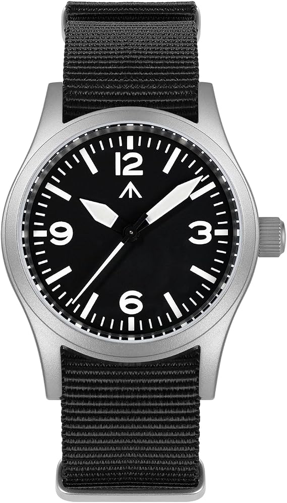 Militado ML05 ML05B 38mm Vintage Field Watches for Men, VH31 Sweep Hands/515/Miyota Super 2035 Quartz Movement Watch, Domed Sapphire Crystal AR Coating, C3 Super Luminous, 100M Waterproof