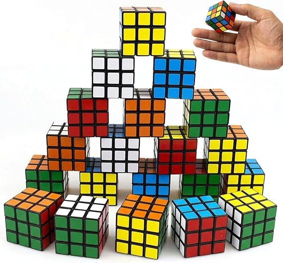 20 PCS Mini Rubix Cube 3x3 Puzzle Set, Portable Mini Puzzles for Party Bags and Travel Entertainment, Compact Educational Brain Teaser for Office and Classroom Activities