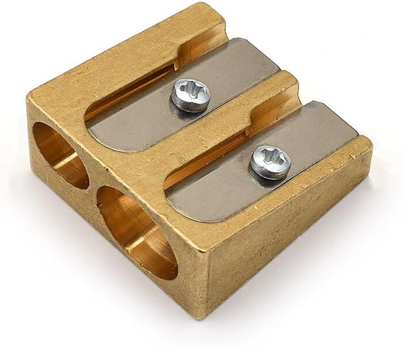 DUX Brass Wedge Pencil Sharpener, Double (Brass)