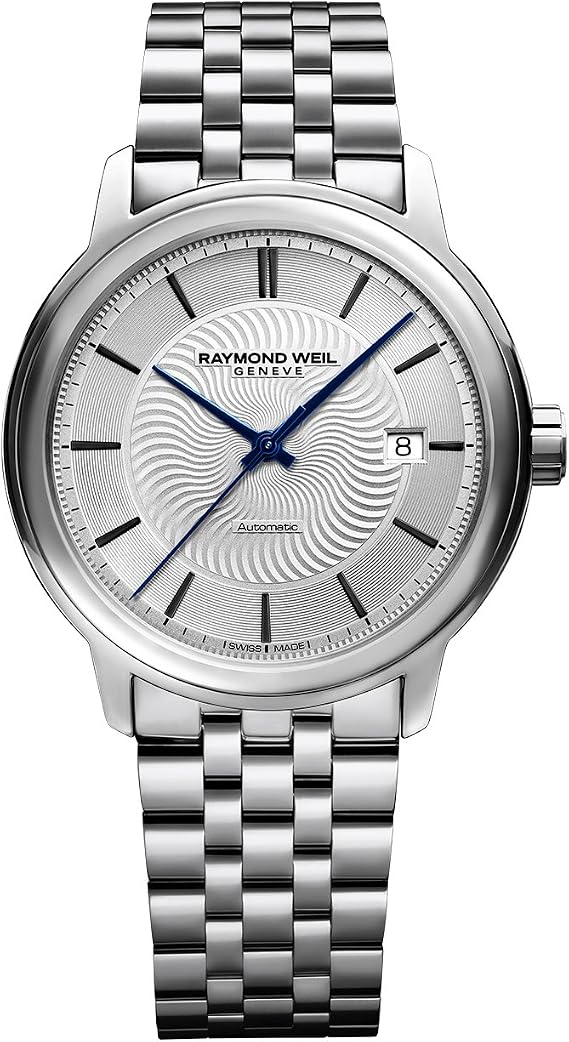 RAYMOND WEIL Men's 2237-ST-65001 Maestro Analog Display Automatic Silver Watch, Silver