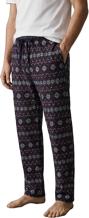 Flexible Fabric Comfortable Cut Lycra Regular Fit Men's Pajamas Under Waist Elastic Drawstring Pocket Plaid Sleeping Pants Slim Tracksuit