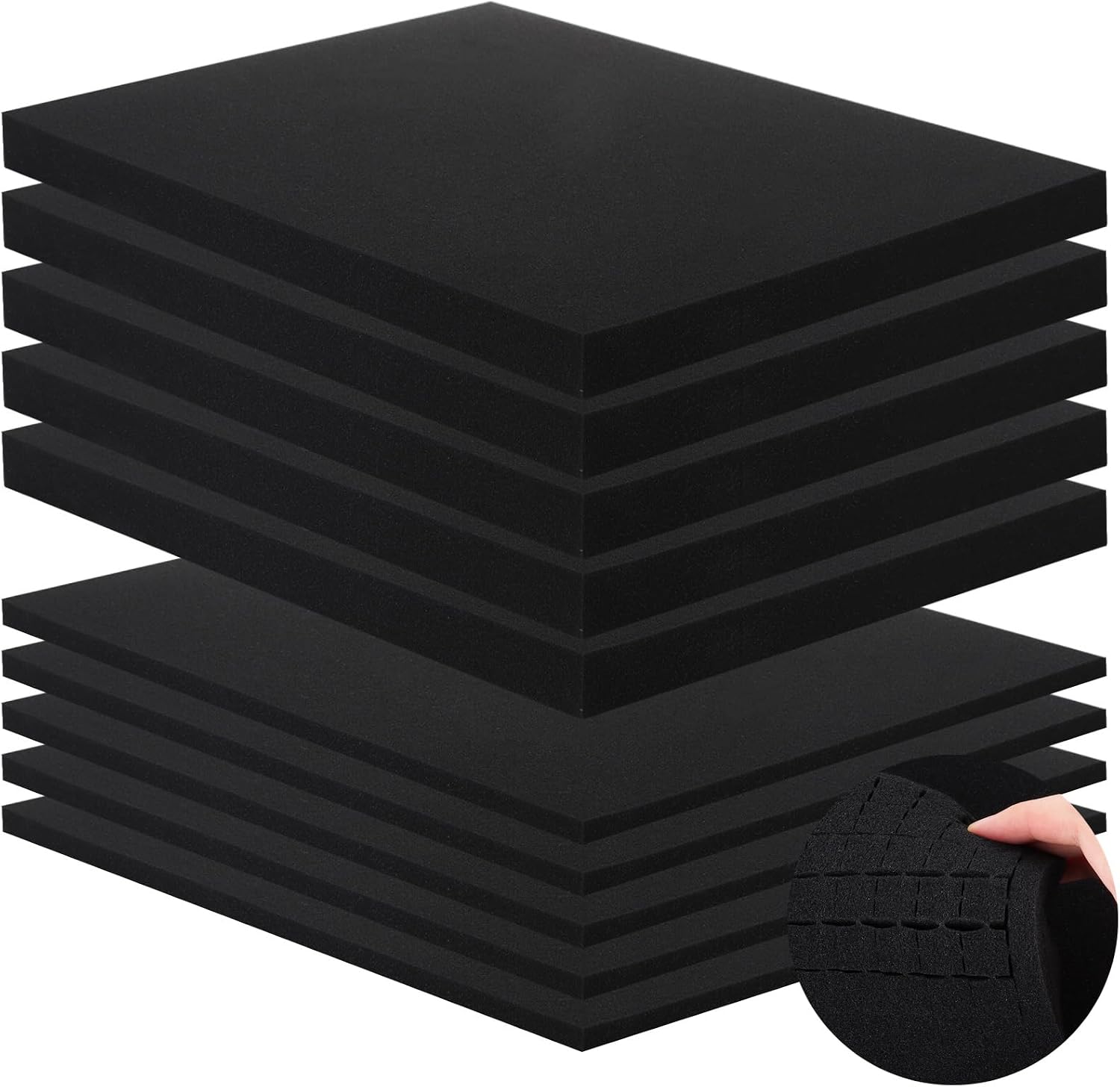 10PCS Pick and Pluck Foam, Pre-cut Tool Box Foam Inserts, High Density Square Foams Cube for Tool Boxes Camera Cases Drawer Insert DIY Tool Storage 5pcs 400x300x25mm, 5Pcs 400x300x10mm