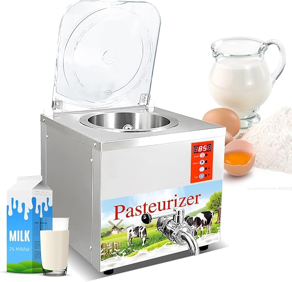 Kolice Commercial Milk Pasteurization Machine, 14L Milk Pasteurizer, Juice Pasteurization Machine, Sterilization Dairy Equipment, tabletop design,good grade stainless steel material