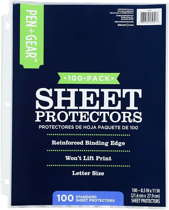 Pen Gear Sheet Protectors 100-Pack