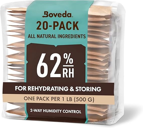 Boveda 62% Humidity Control Packs, Size 67, 20-Pack For Storing 1 lb