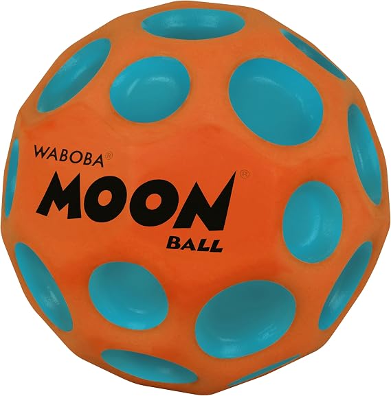 Waboba Moon Ball – am Höchsten Springender Gummiball – Patentiertes Original-Design – Ballkrater Erzeugen beim Aufprall EIN knallendes Geräusch – Leicht Greifbar – Flummies für Kinder