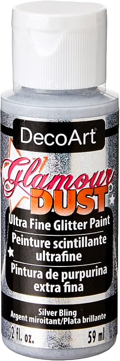 DecoArt Glamour Dust 2-Ounce Silver Bling Glitter Paint