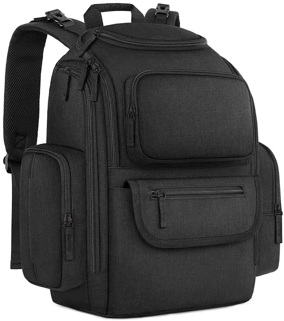 Mancro Diaper Bag Backpack, Dad Diaper Bag with 2 Side Insulated Pockets