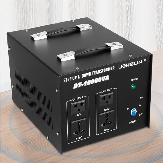 8000W/10000W Voltage Converter Transformer Step Up/Down 110V/220V Heavy Duty Transformer Power Converter Automatic Voltage Regulator Voltage Converter Circuit Breaker Protection (DT-10000VA)
